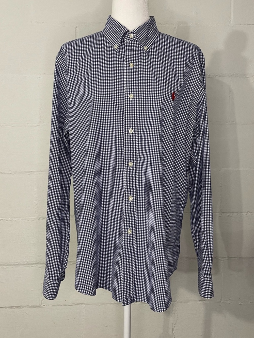 Ralph Lauren Blue & White Gingham Button-Down Shirt